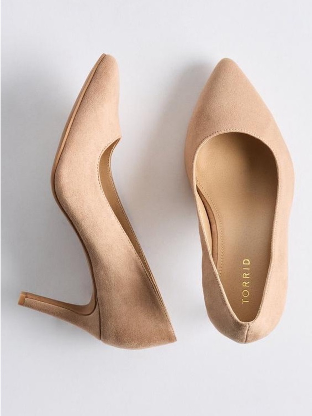 NWT Torrid Beige Pointed-Toe Suede Pumps Size 10WW